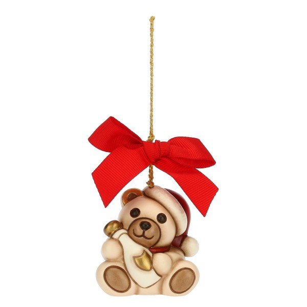 Thun Weihnachtsschmuck S3243A82 Teddy mit Sekt, klein 4,8 x 4,2 x 4,8 cm