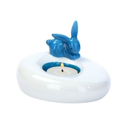 Goebel Bunny de Luxe 66840562 &quot;Ocean Blue&quot; Bunny Teelichthalter 8 cm