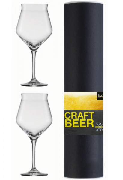 Eisch Craft Beer 2 Craft Beer Kelche in Geschenkröhre (203/2) 20,5 cm