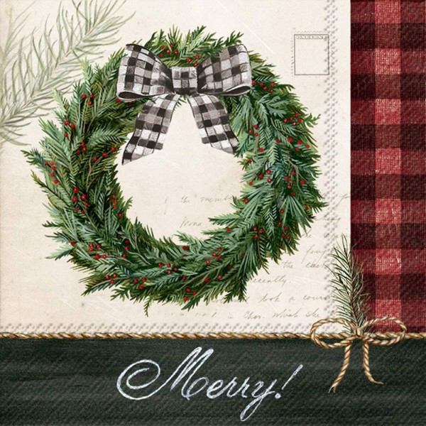 Ihr Cozy knit Holiday wreath L835400 20 Lunch-Servietten 33 x 33 cm