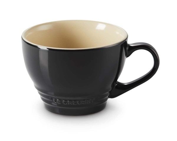 Le Creuset Steinzeug 70304401400002 Cappuccino Tasse groß 0,4L - Schwarz Glänzend
