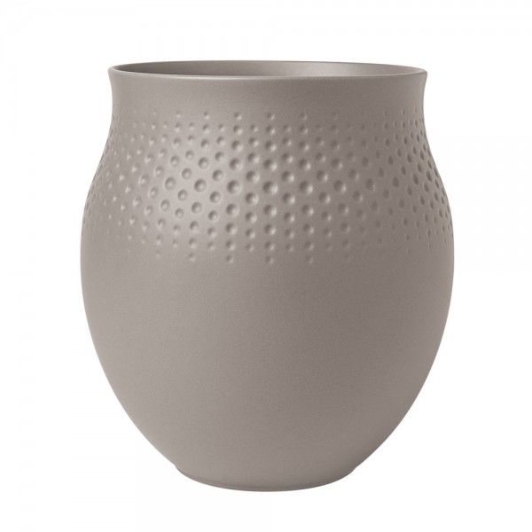 Villeroy &amp; Boch Manufacture Collier 1016875511 taupe Vase Perle groß, Durchmesser 16,5 cm, Höhe 17,