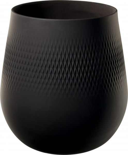 Villeroy &amp; Boch Manufacture Collier 1016825512 noir Vase Carré groß, Durchmesser 20,5 cm, Höhe 22,5
