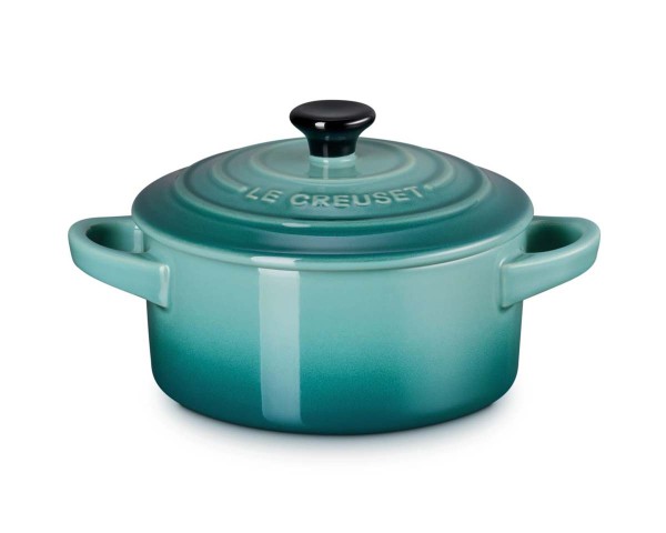 Le Creuset Steinzeug 71901100990100 Mini-Cocotte 10cm 0,25L - Bleu Riviera
