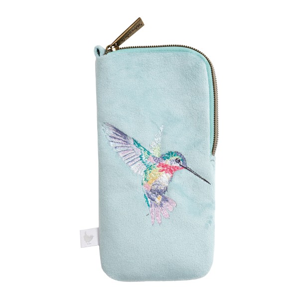Wrendale Glasses Cases CMG001 Bestickter Brillenbeutel "Wisteria Wishes" - Kolibri