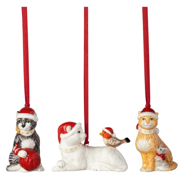 Villeroy &amp; Boch Nostalgic Ornaments 14-8331-6694 Ornamente Katzen, 3-teilig