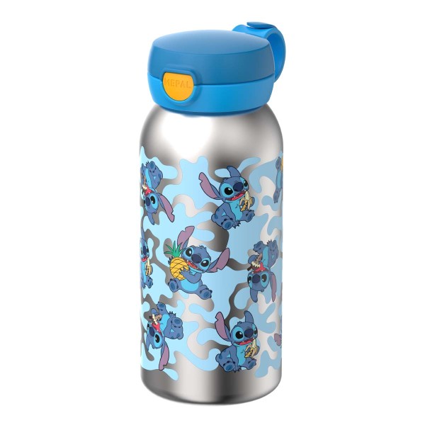 Mepal Campus 107489065403 Edelstahl Trinkflasche mit Klappdeckel 0,6l - Stitch