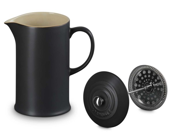 Le Creuset Steinzeug 91028200000000 Kaffeebereiter 1L - Schwarz Matt