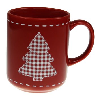 Friesland Happymix Winterzauber Becher mit Henkel Tanne rot 0,28 l