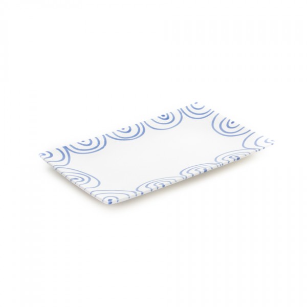 Gmundner Keramik Blaugeflammt Platte rechteckig (PLRE36) 36 x 15 cm
