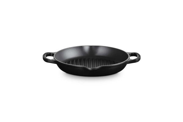 Le Creuset Gusseisen - Signature 20208250000422 Grillpfanne rund hoch 25cm - Schwarz Matt