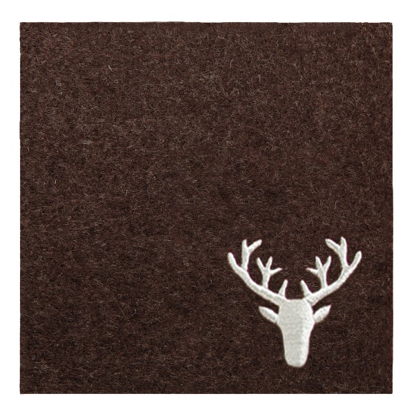 Gilde 41725 Filz-Untersetzer quadratisch "Hirsch" - braun