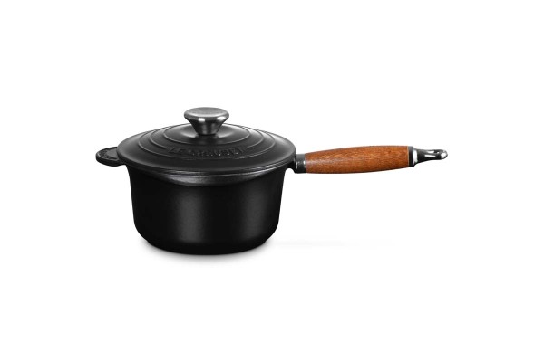 Le Creuset Gusseisen - Tradition 21139180000460 Profitopf mit Holzgriff 18cm 1,8L - Schwarz Matt