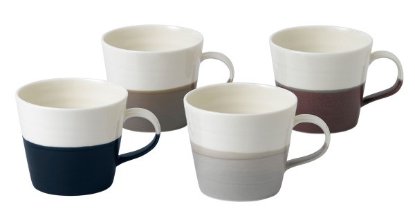 Royal Doulton Coffee Studio Farben sortiert Kaffeebecher klein 0,27L Set 4-tlg.