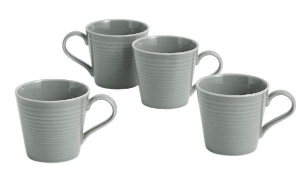 Royal Doulton Gordon Ramsay Maze Dark Grey Becher mit Henkel 400 ml 4er-Set
