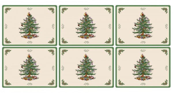Spode Christmas Tree 6er-Set Platzset klein 30,5 x 23cm