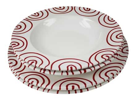 Gmundner Keramik Rotgeflammt Dinner for two, Gourmet (STMG04SET)