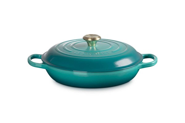 Le Creuset Gusseisen - Signature 21180300994450 Gourmet-Profitopf 30cm 3,5L - Bleu Riviera