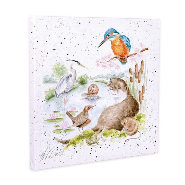 Wrendale Leinwand-Kollektion CANS-CS231 "The Riverbank" - Am Fluss lebende Tiere - 20cm