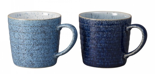 Denby Studio Blue 411040616 Becher gerippt Set 2tlg.