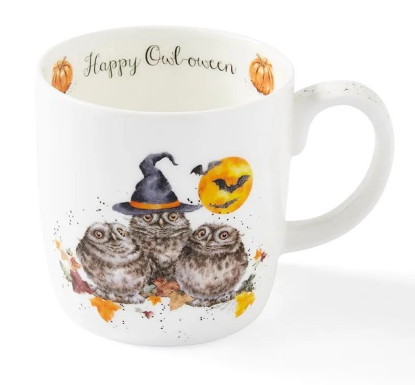 Royal Worcester Wrendale Designs MMUY4020-XS Becher mit Henkel 0,4 l - Happy Owl-o-ween (Owl)