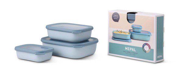 Mepal Aufbewahren Cirqula Nordic Blue 106270015700 Set rechteckig 3-tlg. (500+1000+2000)