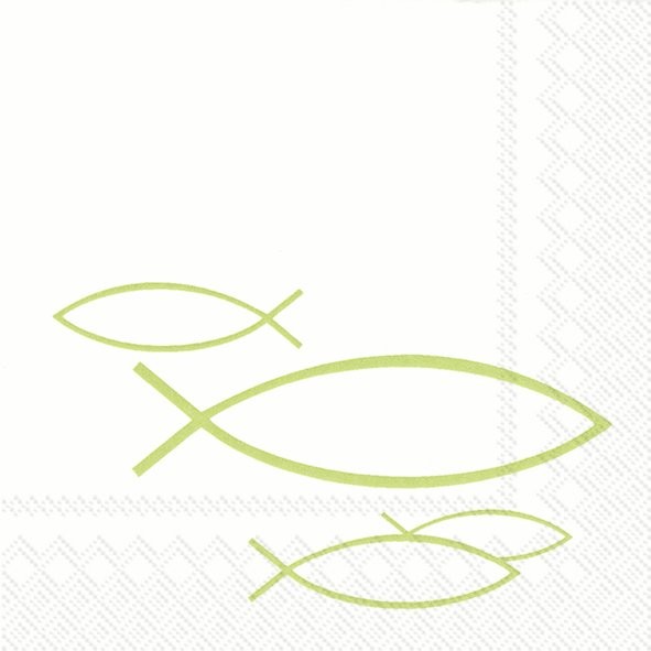 IHR Peaceful Fish Light Green C574929 Cocktail-Servietten 25 x 25 cm