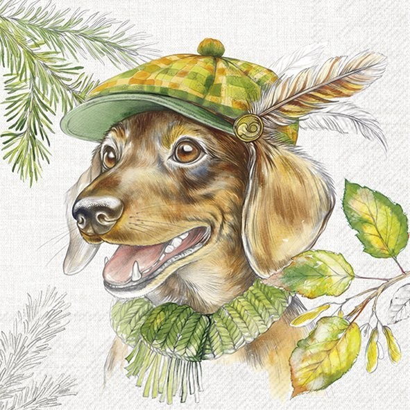 IHR L-1080145 Dachshund Lunch-Servietten 3-lagig (20 Stk.) 33 x 33 cm