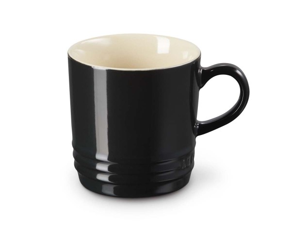 Le Creuset Steinzeug 70303201400099 Cappuccino Becher 0,2L - Schwarz Glänzend