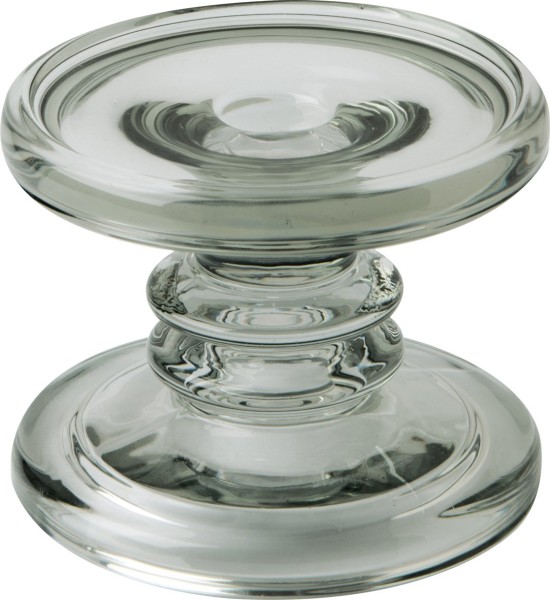 Ihr GLASS CANDLE HOLDER light grey KST 09645 Kerzenständer, Höhe 9 cm, Durchmesser 11 cm