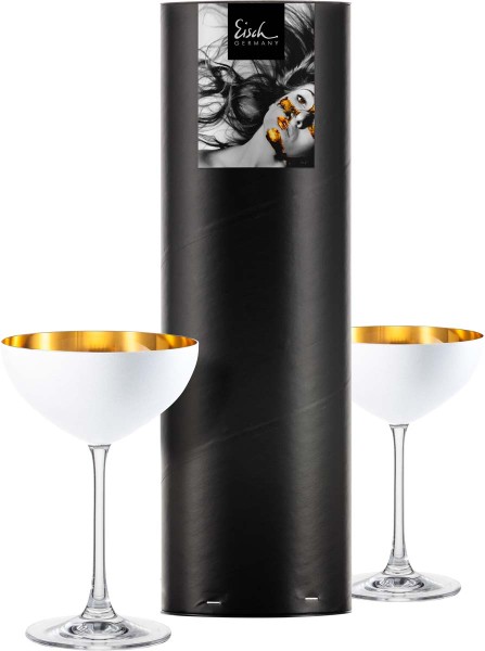 Eisch Cosmo Pure White 180328 Dessert/Cocktailschale 551/8 Gold - Weiß - 2stk.