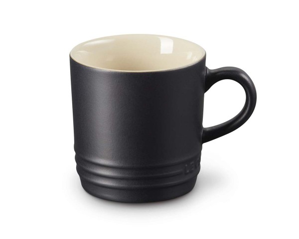 Le Creuset Steinzeug 70303200000099 Cappuccino Becher 0,2L - Schwarz Matt