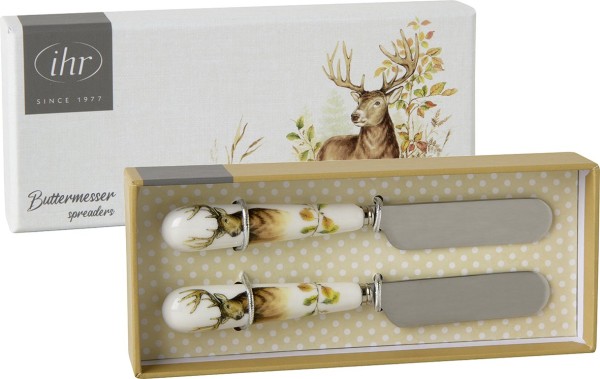 Ihr HUNTED DEER cream SP1011860 Buttermesser, Set 2-tlg.
