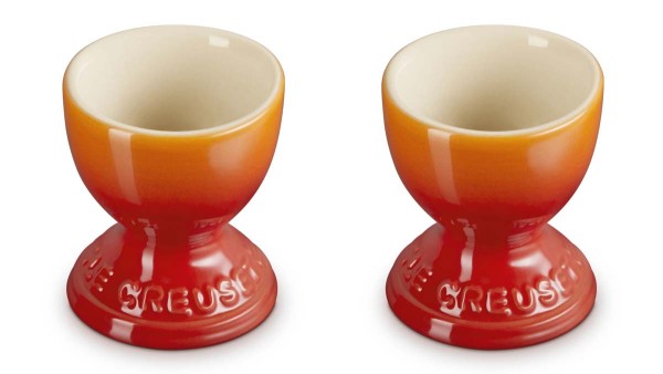 Le Creuset Steinzeug 79064000900000 2er-Set Eierbecher 0,04L - Ofenrot